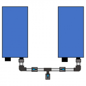 Kit de jumelage de cuves 3 vannes, PVC pression, 3/4"
