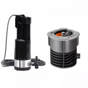 Kit d’arrosage extérieur avec prise enterrée et pompe submersible pour cuves à eau