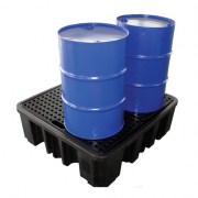 Bac de rétention 4 fûts 220L – 485L PE avec caillebotis amovible