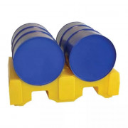 Support Polyéthylène 2 Fûts Horizontaux – Stockage Stable – Compatible Bac de Rétention Optionnel