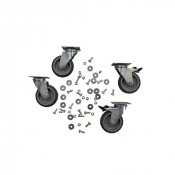 Kit 4 roulettes pivotantes dont 2 avec freins – pour coffre mobile.