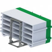 12 barrières de contention polyéthylène blanches 3 m + 4 vertes + Transcorral