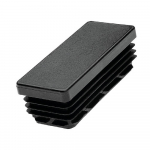 Embout plastique noir rectangulaire intérieur cannelé