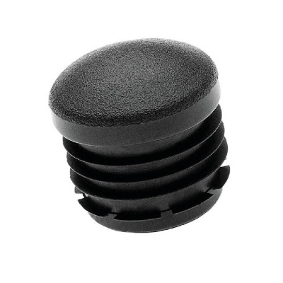 Embout plastique noir rond intérieur cannelé