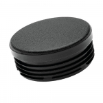 Embout plastique noir rond intérieur cannelé plat