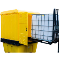Abri de stockage IBC 1260L avec bac de rétention et porte sécurisée