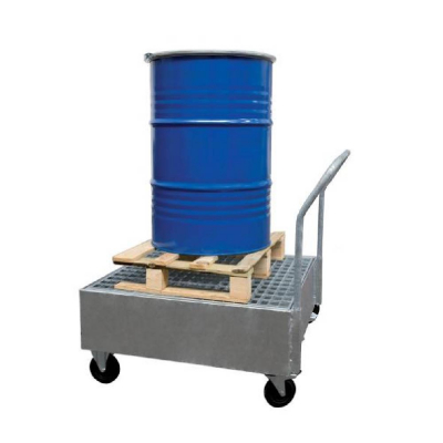 Bac mobile de rétention acier galva 1 fûts debout de 220L