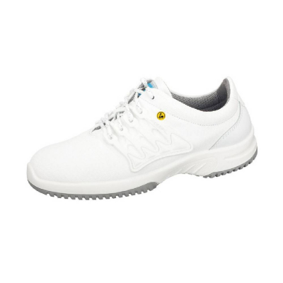 Chaussure de sécurité basse en cuir blanc Antidérapante Embout acier – S1 – ABEBA