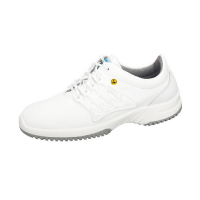 Chaussure de sécurité basse en cuir blanc Antidérapante Embout acier – S1 – ABEBA