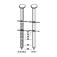 Coils 21 – pointes en rouleaux 16° de 27 à 50 mm