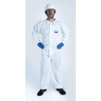 Combinaison de protection chimique Type 5 et 6 à col – Catégorie III – Weesafe