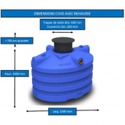 Cuve à eau de 4000 litres avec rehausse