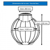 Cuve à eau enterrée nue -  45 000 L