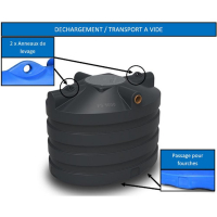 Cuve à eau sans équipement de 5000 L économique