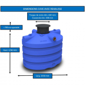 Cuve de stockage d’eau 5000 litres avec rehausse