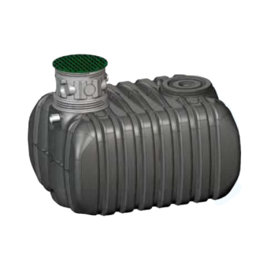 Cuve de stockage d'eau de pluie équipée - 2500L