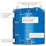 Cuve à eau potable ACS hors sol ronde verticale 10 000 L