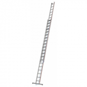 Echelle alu coulissante à corde 3 plans sabots articulés