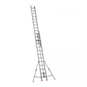 Echelle coulissante alu 2 ou 3 plans à corde avec stabilisateurs