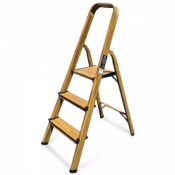 Escabeau Ligne Élégance Aluminium – Confort et Sécurité – Finition Bois
