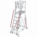 Escabeau mobile de rayonnage en aluminium renforcé et sécurisé