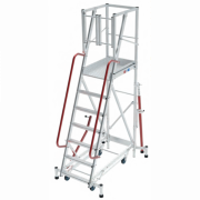 Escabeau mobile de rayonnage en aluminium renforcé et sécurisé