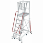 Escabeau mobile de rayonnage en aluminium renforcé et sécurisé