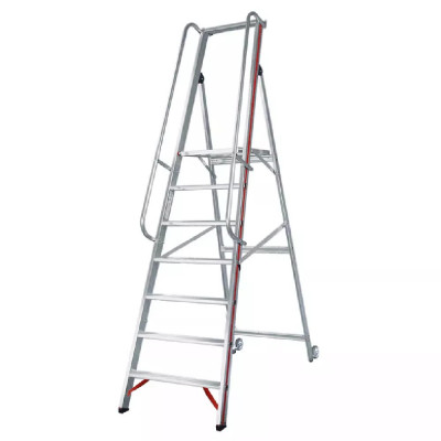 Escabeau mobile plate-forme avec longue main courante