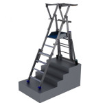 Escabeau pour escalier télescopique mobile