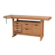 Établi bois avec 6 tiroirs et 1 caisson