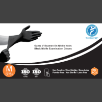 Gant d'examen Nitrile Noir – Usage examen – Theralyse