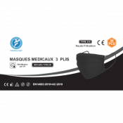 Masque chirurgical médical type IIR Noir - Stérilisation par UV