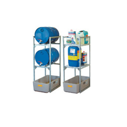 Rayonnage de rétention petits récipients et fûts de 60L
