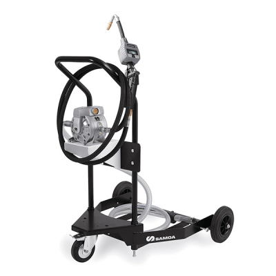 Chariot mobile pour fût avec pompe à membrane déportée 50 L/min